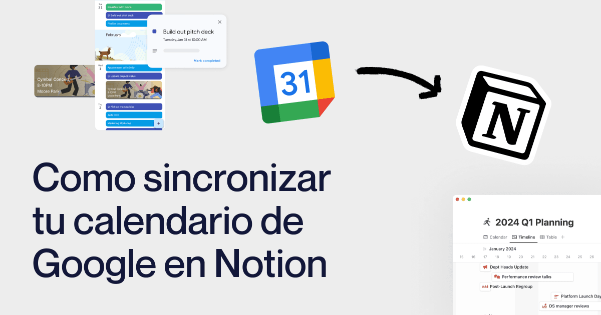 Cómo conectar el calendario de Google con Notion